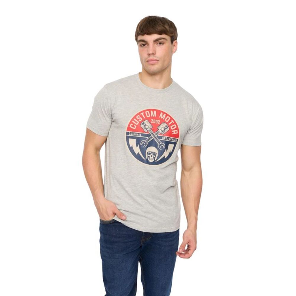 Crosshatch Mens Moules T-Shirt / Grey Marl